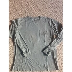 Southern Point Co. Men's Size XXL Long Sleeve  Green/Blue Tee Logo EUC